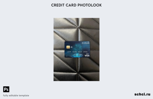 цифровая загрузка Chad Ecobank Visa Card, фотоизображение, передний шаблон